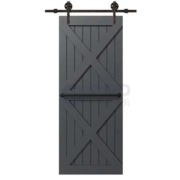 PPD single design modern style Push and Pull door bathroom Solid wood barn door