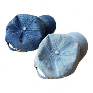 Casquette de baseball en denim délavé vintage, casquette de sport, course et golf, unisexe, 6 panneaux, profil bas, en coton non structuré, teinte pigmentaire, style Dad Hat - Product Image 6