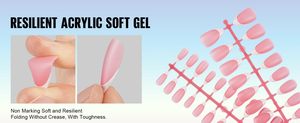Aillsa OEM - Puntas de <span class=keywords><strong>Uñas</strong></span> Acrílicas Mate en Forma de Ataúd, Serie Nude Claro, Color Blanco Clásico con Línea de <span class=keywords><strong>Sonrisa</strong></span> - Product Image 5
