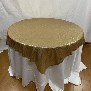 Nappe à paillettes pour banquet de mariage rond marron housse en tissu réutilisable pour dîner en plein air ensemble de fête en gros - Product Image 1