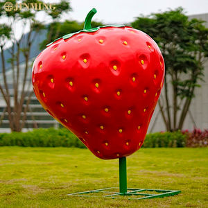 Поставка огромных фруктовых скульптур в натуральную величину, клубника, статуя, фруктовые и овощные скульптуры, полимерная клубника, реквизит для продажи - Product Image 5