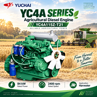 Ensemble moteur diesel turbo YUCHAI YC4A115Z-T21 84kW 2400RPM 4.8L pour moissonneuse-batteuse, machines agricoles, équipement agricole