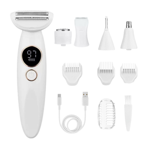 Depiladora Eléctrica 5 en 1 Húmeda/Seca para <span class=keywords><strong>Mujer</strong></span>, Recortadora de Bikini, Depilación Facial, Afeitadora Eléctrica para Cejas, Axilas y Área Púbica - Product Image 1