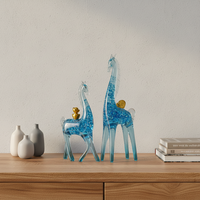 Ornement artisanal en résine, figurine décorative de cheval à motifs
