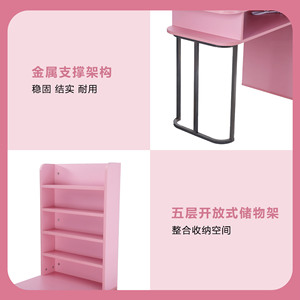 Mesa de Manicura Hongzi Rosa HZ2040 con Superficie de Madera, Banco de Trabajo de Diseño Contemporáneo para Salón de Belleza - Product Image 5