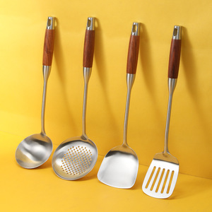 Juego de Utensilios de Cocina Rosewood de 4 Piezas, Cuchara y Espátula de Acero Inoxidable, Resistentes al Calor, Kit de Herramientas de Cocina - Product Image 1