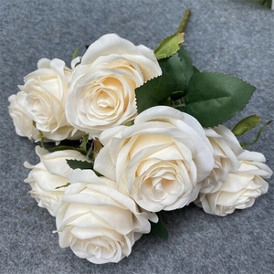 Bouquets <span class=keywords><strong>de</strong></span> <span class=keywords><strong>fleurs</strong></span> artificielles en soie, U-3299, blanc, Rose, pour décoration <span class=keywords><strong>de</strong></span> mariage, <span class=keywords><strong>livraison</strong></span> rapide - Product Image 1