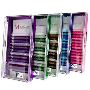 Pestañas Coloridas Meecil para OEM/ODM, Pestañas de Fibra de Grado Profesional para Salón, Paquete a Granel de Colores Mixtos - Product Image 3