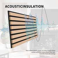 Panneaux muraux en placage de bois massif Mur à lattes MDF en chêne naturel pour l'insonorisation et la décoration intérieure des repas modernes