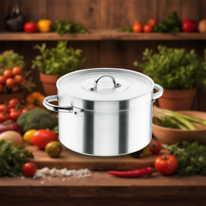 Casseruola in alluminio da 8 quarti con coperchio, pentola rotonda resistente per uso su fornello e forno - Product Image 3