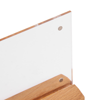 Présentoir de bureau de Base en bois de haute qualité support de signe de carte de Menu acrylique clair
