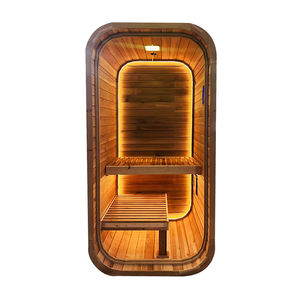 كابينة ساونا مربعة خشبية تقليدية فاخرة حديثة 4 أشخاص مكعبات خارجية مع نافذة بانورامية في الولايات المتحدة الأمريكية - Product Image 3
