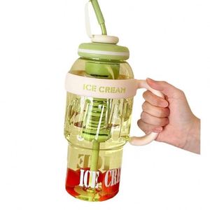 40oz di alto valore di grande capacità estiva di plastica per tè e latte tazza tazza di pancia stile carino con paglia e tè infusore bottiglia d'acqua - Product Image 5