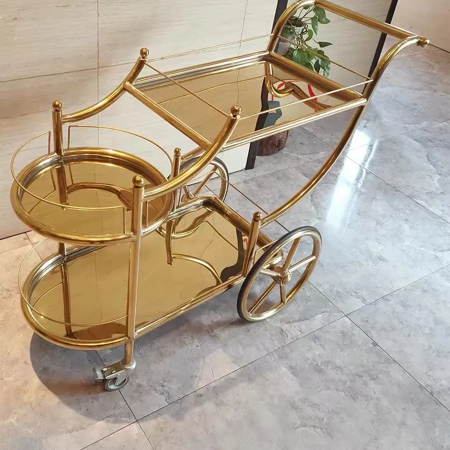 Hotel restaurante entrega carrinho carrinho carrinho móvel comercial três camadas bebida carrinho jantar carrinho