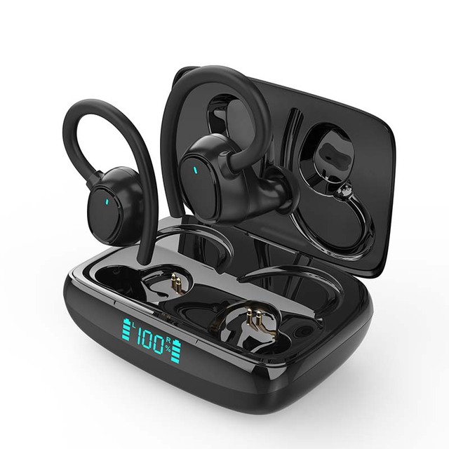 CR-i21 Heavy Bass Tws Wireless Sports Ear Hook Led Display True Wireless BT Earphone Tws