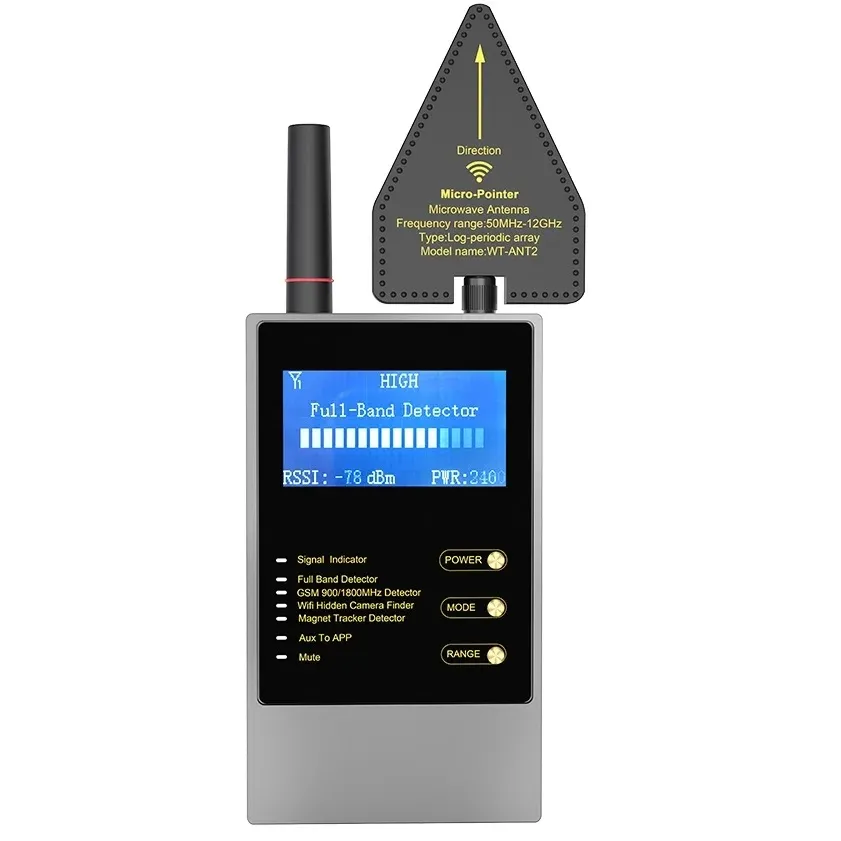 WT10ポータブルハンドヘルドアンチトラッキング自動強力磁気車GPSワイヤレス信号検出器wifiカメラスキャナーデバイス