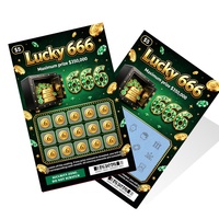 Cartes à gratter personnalisées avec numéro porte-bonheur, impression brillante, vernis, cartes à gratter gagnantes, cartes de loterie à gratter en papier, vente en gros