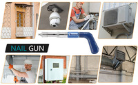 Pistolet à clous manuel en acier inoxydable et plastique, 5 vitesses réglables, qualité industrielle, pour fixation murale DIY, facile à utiliser, haute performance
