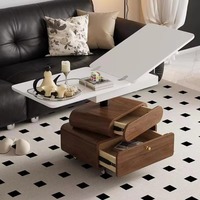 Table basse extensible et pliable de style italien, hauteur réglable, table d'appoint portable pour petits appartements et salons