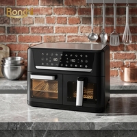 Four électrique domestique 14L 1700W grande capacité, friteuse à air intelligente double panier antiadhésive pour la cuisine - En promotion