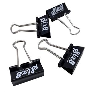 Cadeaux promotionnels - Clips de reliure en métal noir - Product Image 3