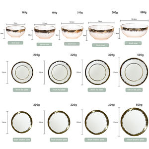 Kustom Logo restoran piring mewah keramik bulat piring keramik putih dengan pelek emas piring makan malam di pernikahan - Product Image 2