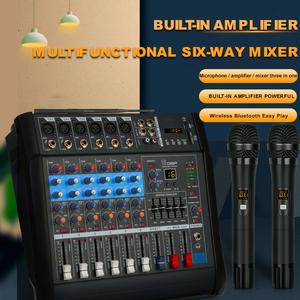 YAIKA GM7X Amplificador de Potencia de Audio Profesional de 350W+350W con 2 Micrófonos Inalámbricos, Mezclador de Audio Amplificado de 6 Canales - Product Image 2