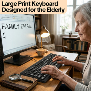 Teclado USB con Letras Grandes para Personas Mayores con Baja Visión, Personas Mayores con Discapacidad Visual, Teclado de Tamaño Completo - Product Image 2