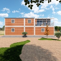 Vente en gros de villas conteneurs préfabriquées portables à deux étages, 4 chambres, en kit, en panneaux sandwich d'acier