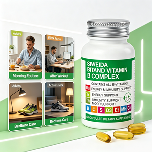 Capsules de complexe de <span class=keywords><strong>vitamine</strong></span> B à spectre complet SIWEIDA, multivitamines, complément nutritionnel quotidien pour adultes - Product Image 3