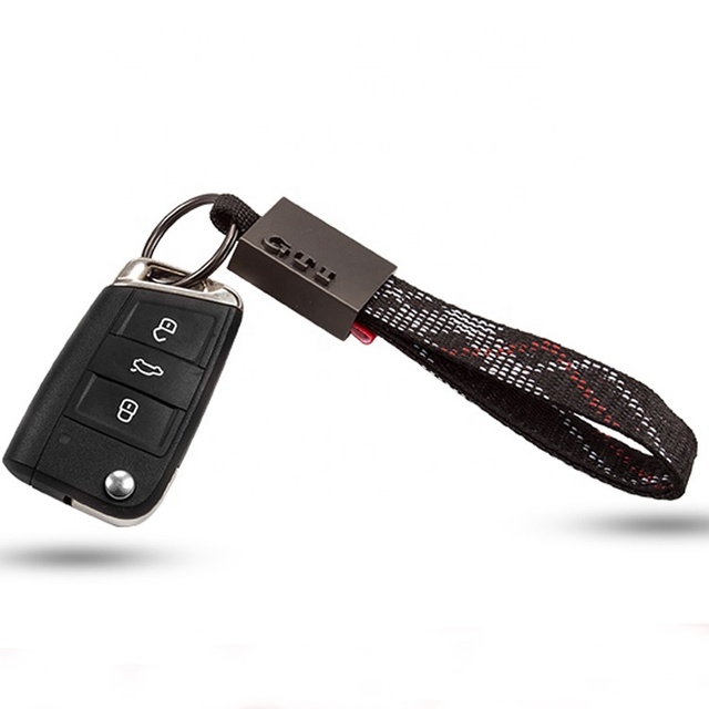 Oxford Cloth Leather Metal Keychain Car logo for VW GTI