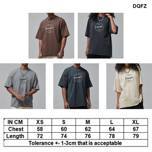 Personalizable 100% algodón lavado con ácido Vintage Camiseta de gran tamaño para los hombres de alta calidad estilo de piedra en blanco - Product Image 3