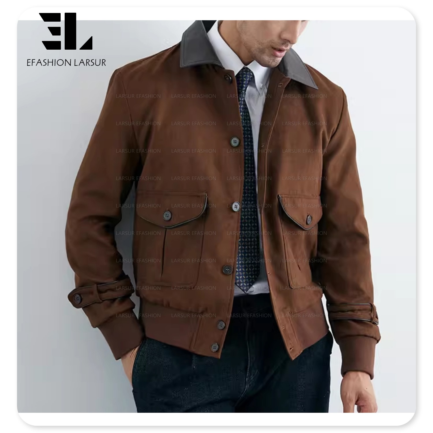 Suede Leather Jacket Men - Wholesale Customizable Fashion