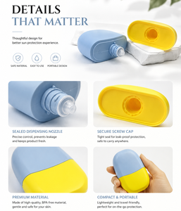 Bouteille de voyage souple avec cordon et porte-clés, contenant portable vide pour crème solaire, désinfectant pour les mains et lotion - Product Image 5