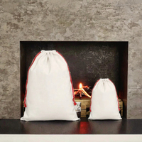 Sacs en lin écologiques de luxe avec logo personnalisé, sacs de Noël à cordon, sacs cadeaux de Noël vierges pour sublimation, vente en gros, fourniture d'usine