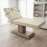 Elektrische Spa-Behandlungsliege mit Gesichtsloch, höhenverstellbar, Holzgestell, PU-Leder, Massageliege für Salon und Klinik