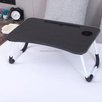 Support pour ordinateur portable pliable portable en MDF avec tiroir pliant pour canapé-lit ou table d'ordinateur