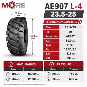 Pneu OTR robuste 23.5-25, motif L4, 40PR, pour engins de terrassement, mines, carrières et opérations de fonderie de scories d'acier - Product Image 3