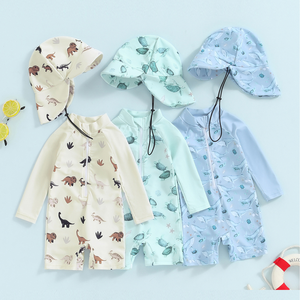 Conjunto <span class=keywords><strong>de</strong></span> Traje <span class=keywords><strong>de</strong></span> <span class=keywords><strong>Baño</strong></span> <span class=keywords><strong>de</strong></span> una Pieza con Cremallera y Estampado <span class=keywords><strong>de</strong></span> Animales <span class=keywords><strong>de</strong></span> Dibujos Animados para Bebé 2026, Traje <span class=keywords><strong>de</strong></span> Surf con Gorra a Juego - Product Image 6