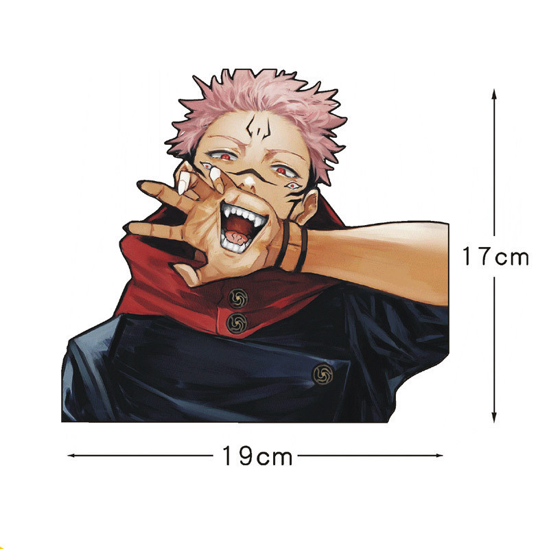 19CM Anime jujutsu kaisen car sticker reflective for Laptop Ipad Window Wall Truck Motorcycle