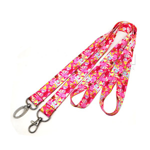 Promotional Custom Logo Thermal Transfer Printing Durable Eco-Friendly Polyester ID Card Holder Lanyard Detachable Phone Holder