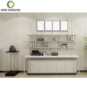 Présentoir de parfum doré au design de vitrine pour parfumerie de taille personnalisée vitrine de parfum en verre blanc élégant de luxe - Product Image 2