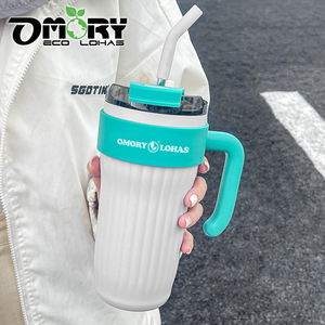OMORY 316 American Style Handle Insulated Cup 860ML with Straw Handle Vacuum Insulated Car Cup - Product Image 4