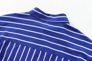 Camicia da donna 2025 europea e americana Casual <span class=keywords><strong>a</strong></span> <span class=keywords><strong>maniche</strong></span> <span class=keywords><strong>a</strong></span> <span class=keywords><strong>pipistrello</strong></span> camicia da donna <span class=keywords><strong>a</strong></span> righe <span class=keywords><strong>con</strong></span> colletto lungo - Product Image 4