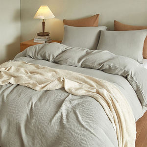 Parure de lit en gaze de coton antibactérienne, personnalisable, 3 pièces, 200 fils, pour hôtel et usage domestique, douce et respirante, OEM ODM – Vente Flash - Product Image 2