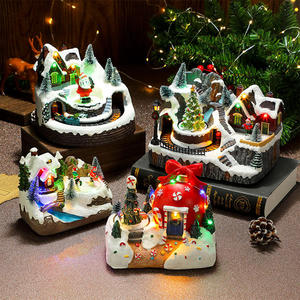 Décoration de maison résine artisanat décoration de noël fournitures de fête <span class=keywords><strong>village</strong></span> de neige Santa boîte à musique accessoires <span class=keywords><strong>village</strong></span> de noël coffret cadeau - Product Image 4