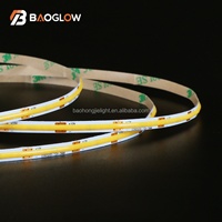 Lampu Strip Fleksibel Pintar 320LED 2700K 3000K 4000K 6000K 5mm 12V 24V 12W/M Dapat Dipotong Setiap 2.5cm RA 95 Lampu Strip COB