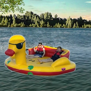 Barco de esquí acuático remolcable flotante, tubo de mosca inflable para juegos de deportes acuáticos, barco de pato, juegos acuáticos - Product Image 2