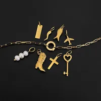 Collier DIY en acier inoxydable style Y2K eManco avec pendentifs en perles de poisson, accessoire de mode décontracté, vente directe d'usine