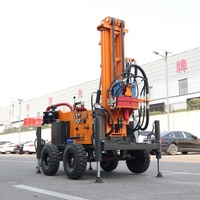 Foreuse de puits d'eau portable sur roues SM200, alimentée au diesel, hydraulique, 200 m, couple élevé, fabricant de machines de forage